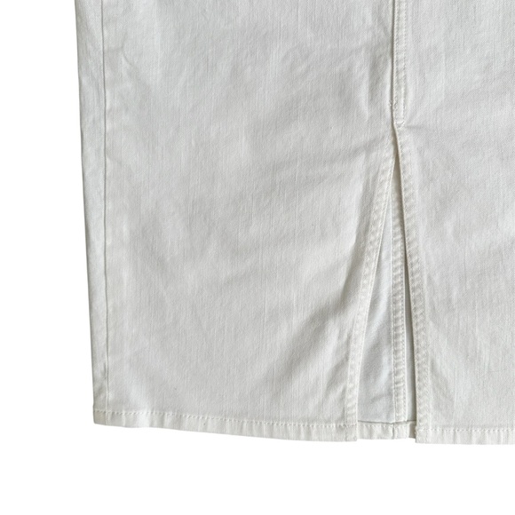 NWT LOFT White Denim Pencil Skirt Size 6 Midi Slit - Picture 3 of 5